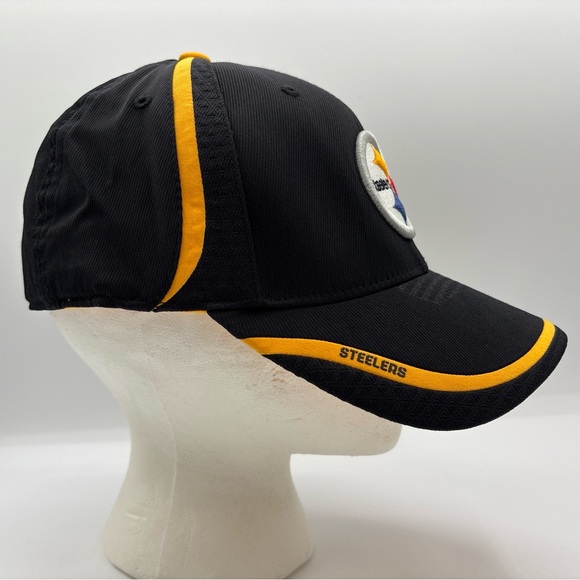 Pittsburgh Steelers NFL Reebok Black/Yellow Onfield Large/XL Flex Fit Fitted Hat - Picture 11 of 15